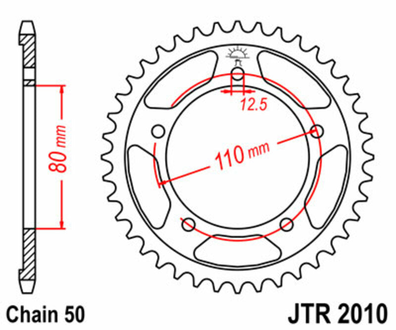 JT SPROCKETS Steel Standard Rear Sprocket 2010 - 530 - 1074980003