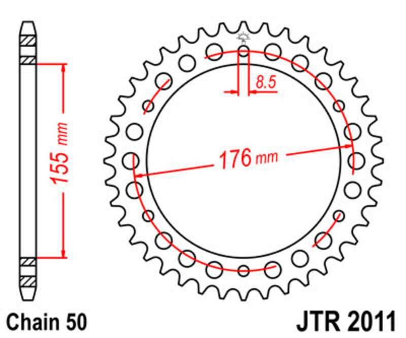 JT SPROCKETS Steel Standard Rear Sprocket 2011 - 530 - 1074981002