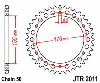 JT SPROCKETS Steel Standard Rear Sprocket 2011 - 530 - 1074981002