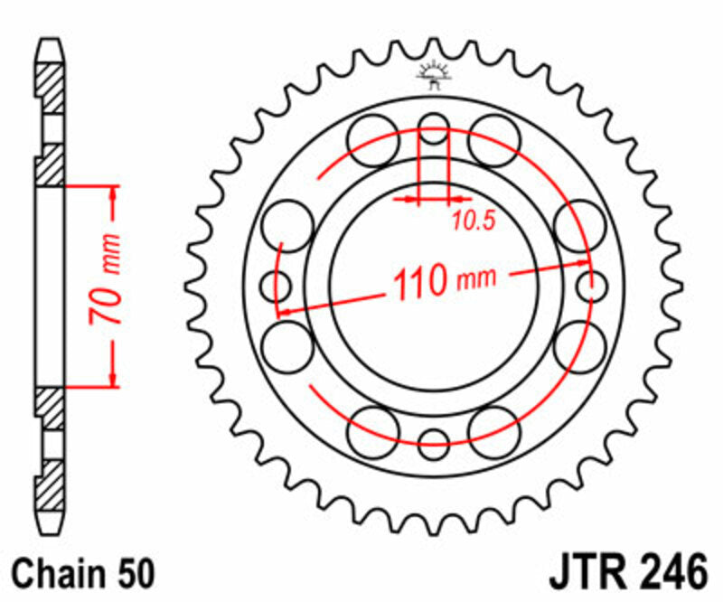 JT SPROCKETS Steel Standard Rear Sprocket 246 - 530