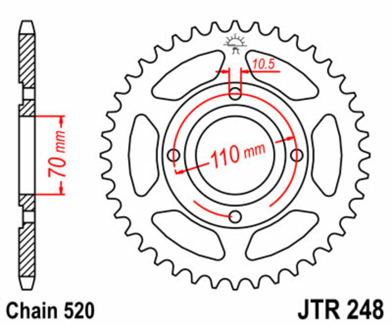 JT SPROCKETS Steel Standard Rear Sprocket 248 - 520