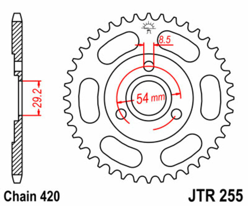 JT SPROCKETS Steel Standard Rear Sprocket 255 - 420