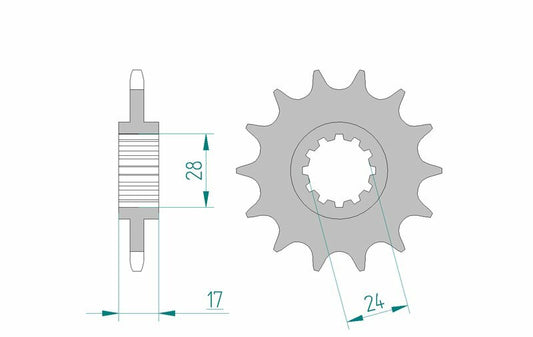 AFAM Steel Standard Front Sprocket 20516 - 520 - 1075026002
