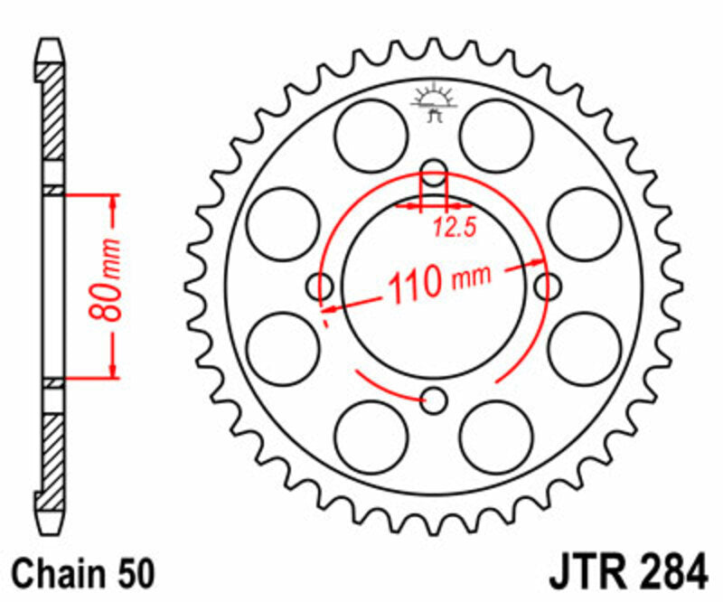 JT SPROCKETS Steel Standard Rear Sprocket 284 - 530 - 1075030001