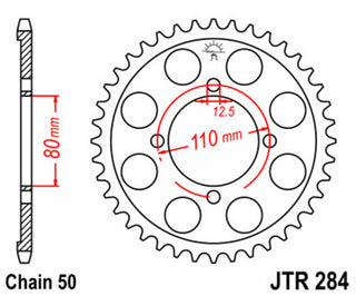 JT SPROCKETS Steel Standard Rear Sprocket 284 - 530 - 1075030005