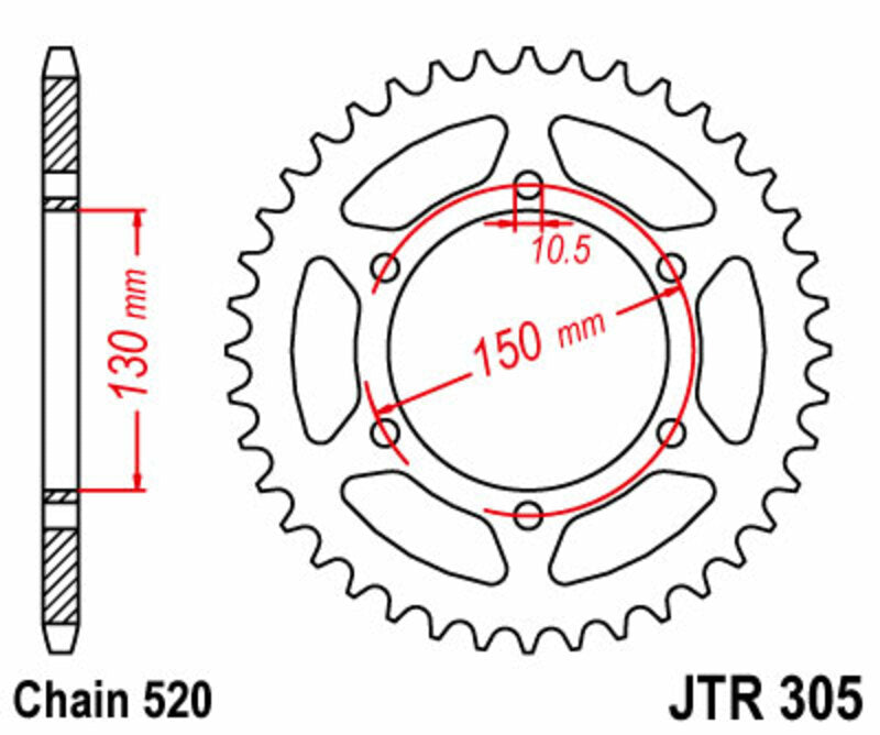 JT SPROCKETS Steel Standard Rear Sprocket 305 - 520