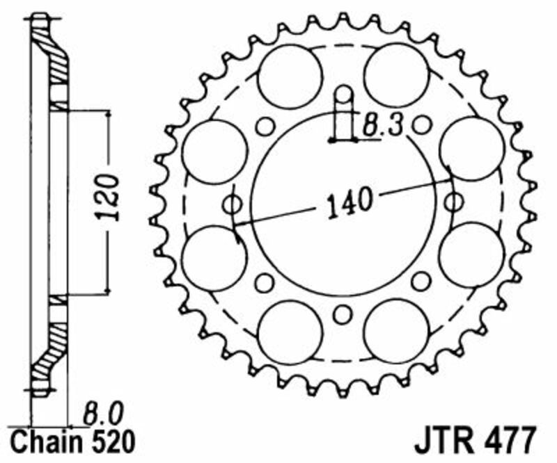 JT SPROCKETS Steel Standard Rear Sprocket 477 - 520