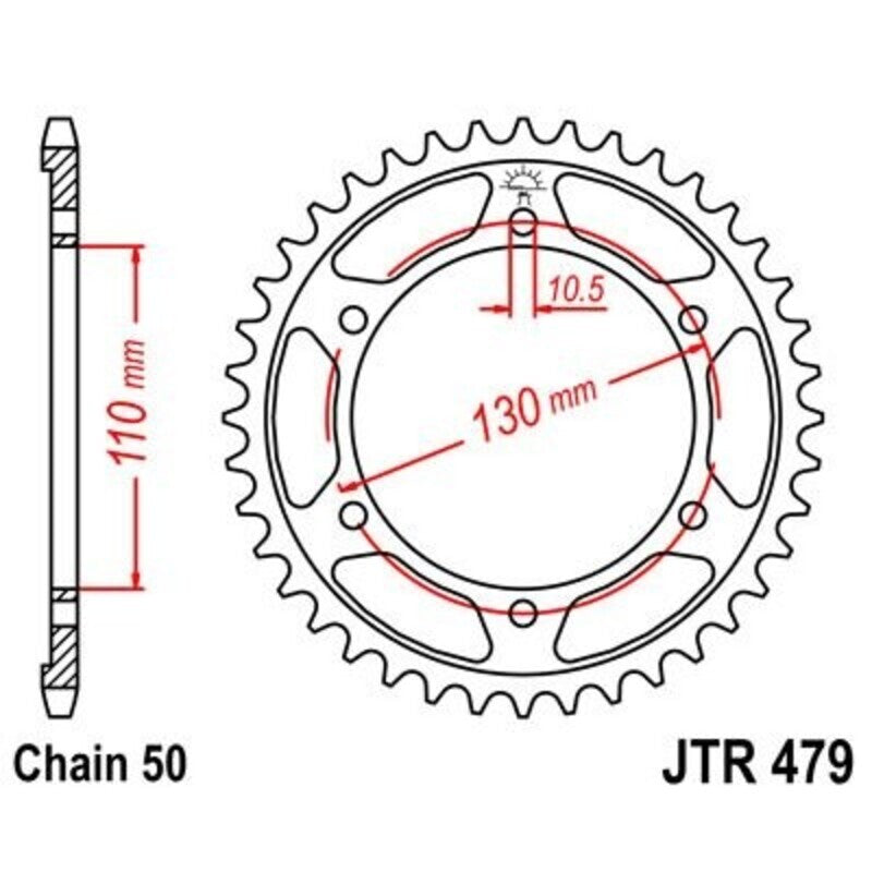 JT SPROCKETS Zinc Standard Rear Sprocket 479 - 530