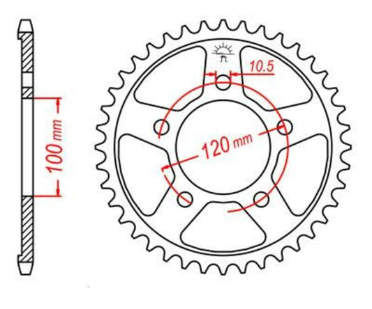 JT SPROCKETS Steel Standard Rear Sprocket 702 - 525 - 1075091004