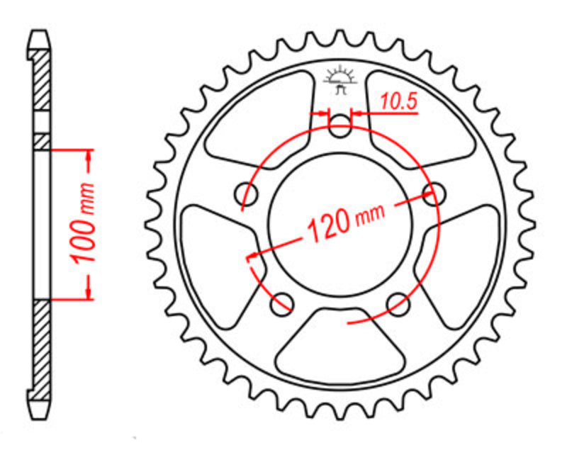 JT SPROCKETS Steel Standard Rear Sprocket 702 - 525 - 1075091004