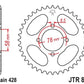 JT SPROCKETS Steel Standard Rear Sprocket 810 - 428 - 1075122005