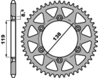 PBR Stahl Standard Kettenrad 213 - 520 