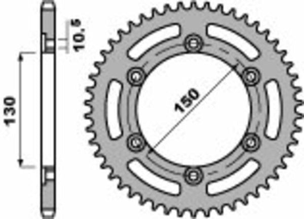PBR Steel Standard Rear Sprocket 236 - 520 - 1075238002