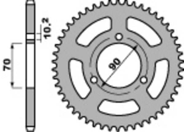 PBR Steel Standard Rear Sprocket 239 - 420