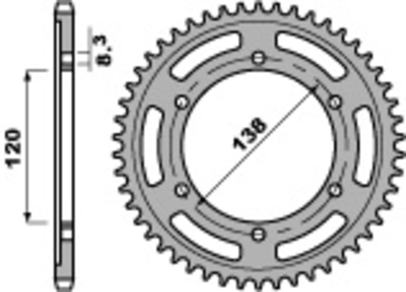 PBR Steel Standard Rear Sprocket 253 - 525