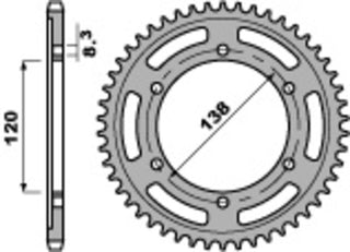 PBR Steel Standard Rear Sprocket 253 - 525