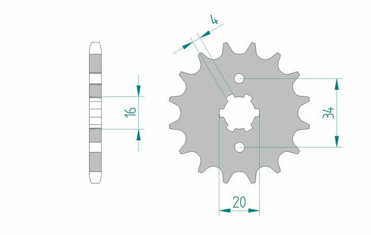 AFAM Steel Standard Front Sprocket 21200 - 428 - 1075257001