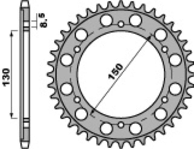 PBR Steel Standard Rear Sprocket 298 - 530