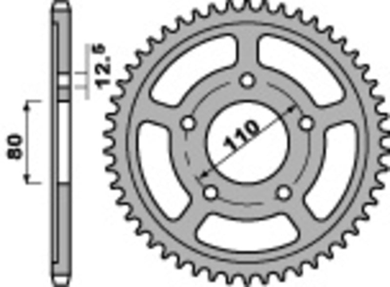 PBR Steel Standard Rear Sprocket 336 - 630