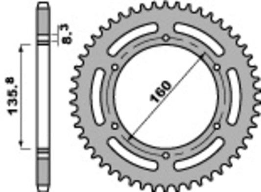 PBR Steel Standard Rear Sprocket 3552 - 520 - 1075267002