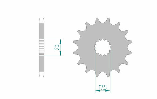 AFAM Steel Self-Cleaning Front Sprocket 21202 - 520 - 1075268002