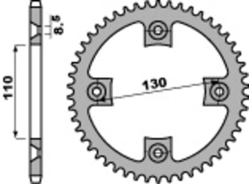 PBR Steel Standard Rear Sprocket 4306 - 420