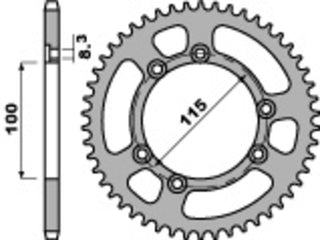 PBR Stahl Standard-Kettenrad 4370 - 428 