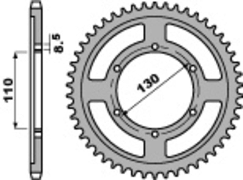 PBR Steel Standard Rear Sprocket 4372 - 428