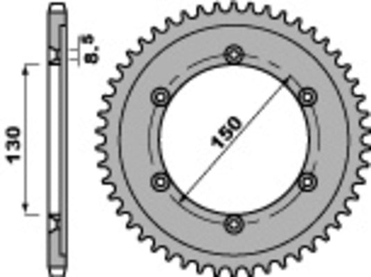 PBR Steel Standard Rear Sprocket 4374 - 428