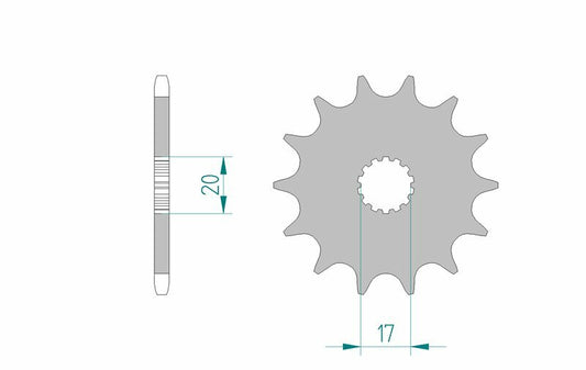 AFAM Steel Standard Front Sprocket 21203 - 520 - 1075303002