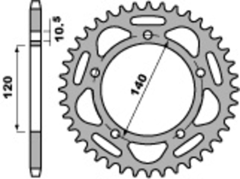 PBR Steel Standard Rear Sprocket 4397 - 520 - 1075308002