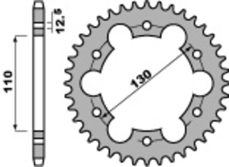PBR Steel Standard Rear Sprocket 4401 - 530