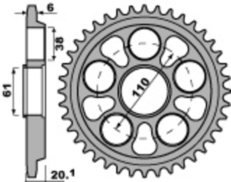 PBR Aluminium Ultra-Light Hard Anodized Rear Sprocket 4420 - 520