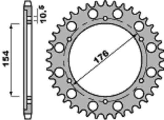 PBR Steel Standard Rear Sprocket 4434 - 530