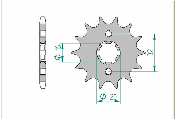 AFAM Steel Standard Front Sprocket 21208 - 428 - 1075325001