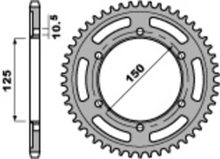 PBR Stahl Standard Kettenrad 4454 - 525 - 1075328002 
