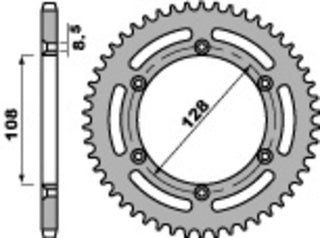 PBR Aluminium Ultraleichtes Kettenrad 4488 - 525 