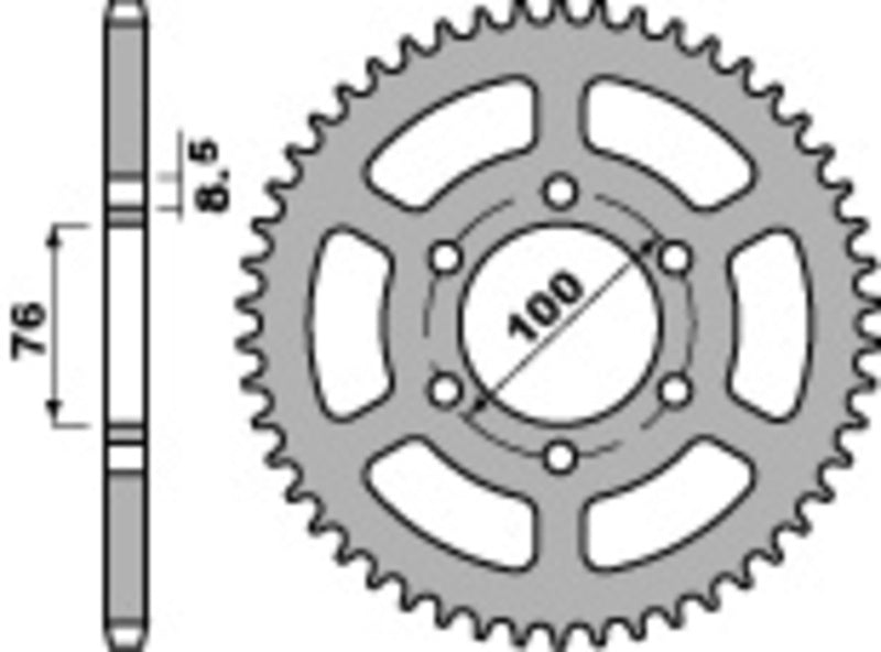 PBR Steel Standard Rear Sprocket 4513 - 428