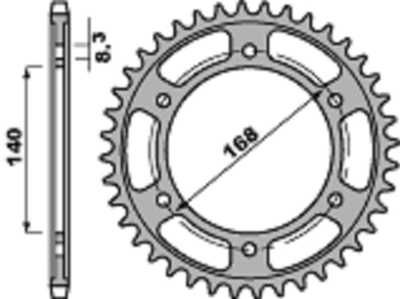 PBR Steel Standard Rear Sprocket 4550 - 525 - 1075356001