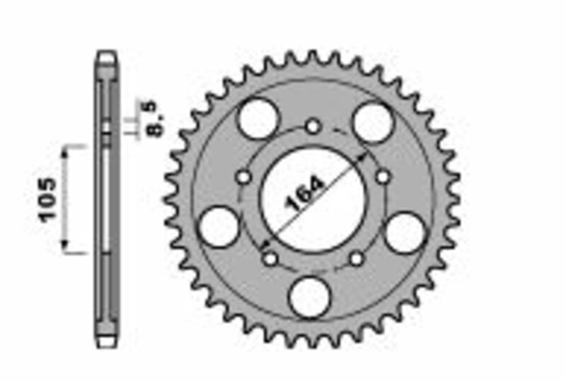 PBR Steel Standard Rear Sprocket 4557 - 525 - 1075359002
