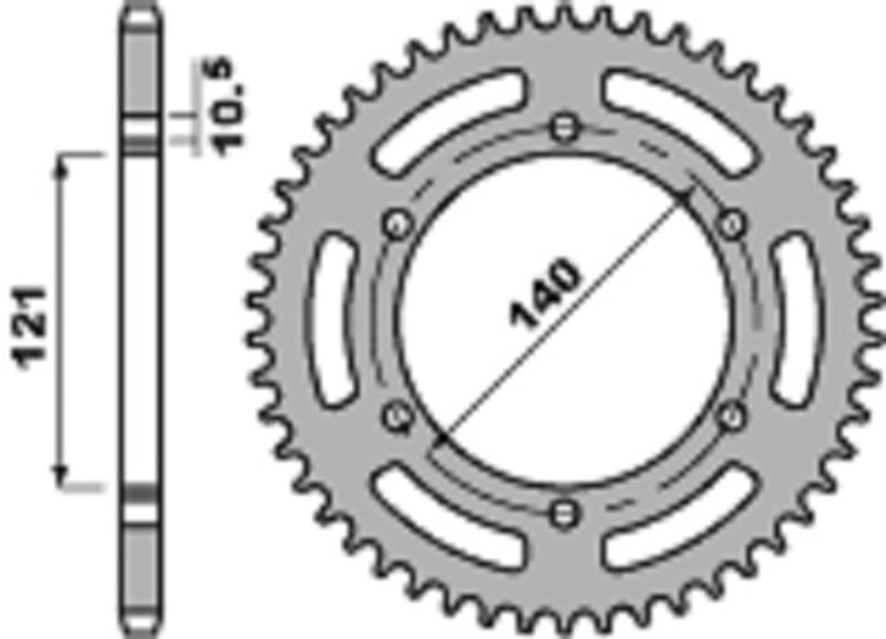 PBR Steel Standard Rear Sprocket 4598 - 520