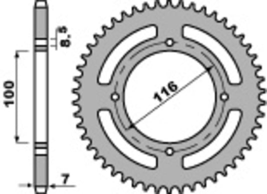 PBR Steel Standard Rear Sprocket 467M - 428 - 1075390002