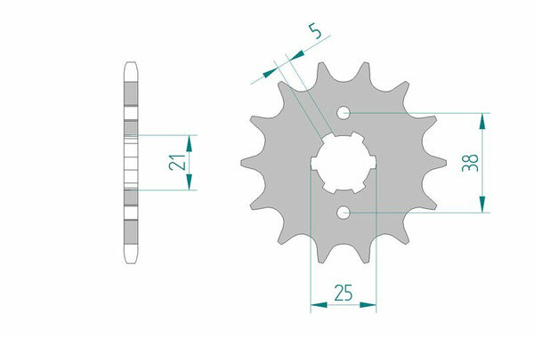 AFAM Stahl Standard Kettenrad 21308 - 520 - 1075391001