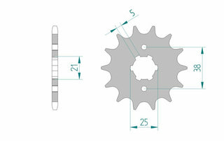AFAM Stahl Standard Kettenrad 21308 - 520 - 1075391002