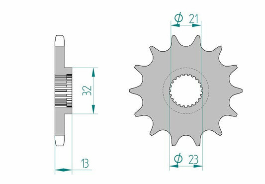 AFAM Steel Standard Front Sprocket 21311 - 428 - 1075413001