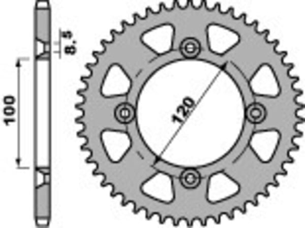 PBR Aluminium Ultra-Light Rear Sprocket 798 - 428 - 1075427002