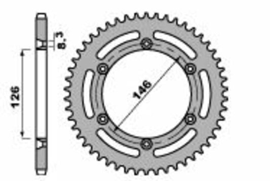 PBR Steel Standard Rear Sprocket 805 - 428