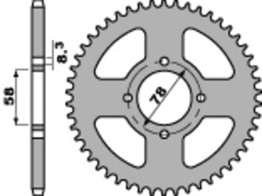 PBR Steel Standard Rear Sprocket 810 - 428 - 1075434002