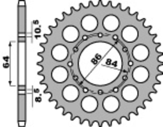 PBR Steel Standard Rear Sprocket 814 - 530 - 1075437001