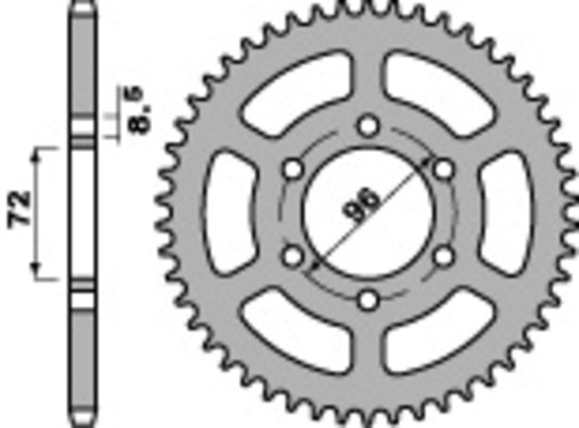PBR Steel Standard Rear Sprocket 829 - 520